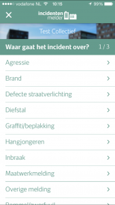Incidentenmelder stap 1